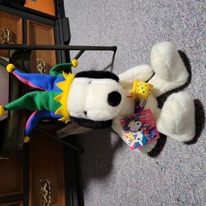 Vintage MACY's Snoopy New Year Plush Jester Hat Stuffed Doll Limited Edition 24”